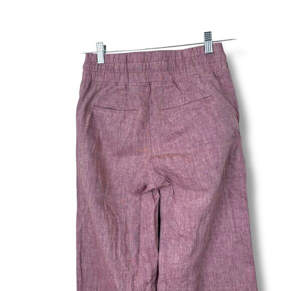 Athleta Tawny Rose Cabo Linen High Waist Wide Leg Beach Pull-On Casual Pants - Picture 9 of 11